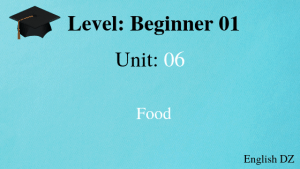 Beginner01 U1 Food